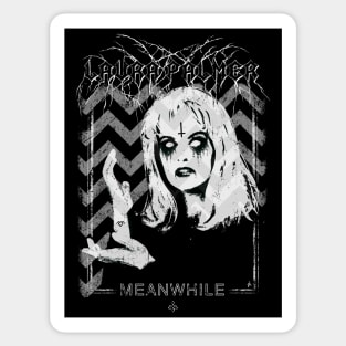 Laura Palmer is Dead, Black Metal, Retro, Vintage Tshirt, Meanwhile, Horror Tshirt, Halloween Sweatshirt, Grunge Distressed Design, Black and white sticker Sticker